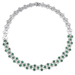 14KT White Gold Emerald Necklace -# 6445-1