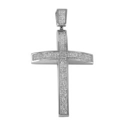14KT White Gold Diamond Cross Pendant -# 146