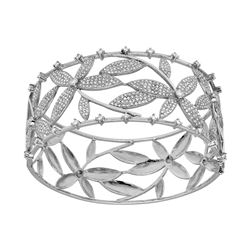 18KT White Gold Diamond Bangle Bracelet -# 6478-1