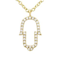 14KT Yellow Gold Diamond Pendant With Chain -# 7953