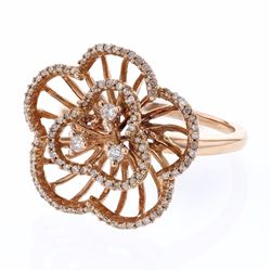 14KT Rose Gold Ladies Diamond Ring -# 8823