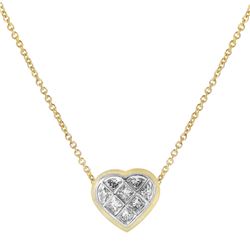 14KT Yellow Gold Diamond Heart Necklace -# 441
