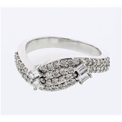 18KT White Gold Ladies Diamond Fashion Ring -# 9689