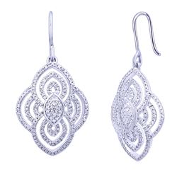 14KT White Gold Ladies Diamond Earrings -# 8859
