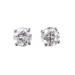 14KT White  Gold Diamond Stud Earrings -# 1721