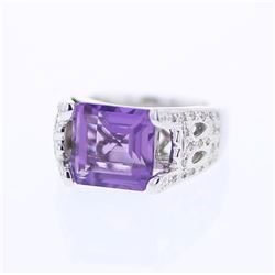 18KT White Gold Ladies Diamond and Gemstone Cocktail Ring -# 10064