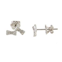 18KT White Gold Ladies Diamond Earrings -# 8722
