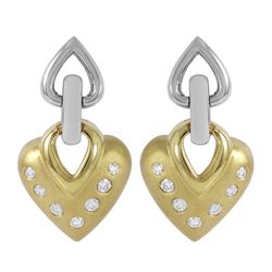14KT Two Tone Gold Diamond Earrings -# 196