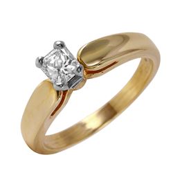 14KT Yellow Gold Diamond Engagement Ring -# 52