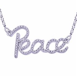 14KT White Gold Ladies Diamond Necklace -# 8618