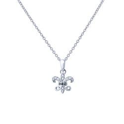 14KT White Gold Ladies Slider with Chain  -# 6807
