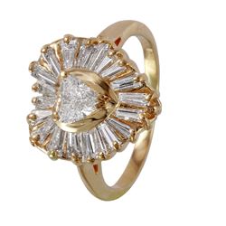 14KT Yellow Gold Diamond Engagement Ring -# 1174