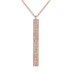 14KT Rose Gold Diamond Pendant With Chain -# 7633-1