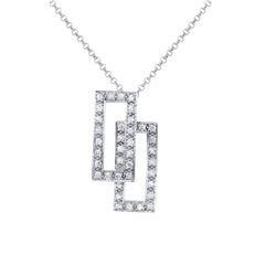 18KT White Gold Ladies Slider with Chain  -# 6749-1