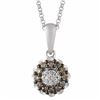 Image 1 : 14KT White Gold Diamond Pendant With Chain -# 6165