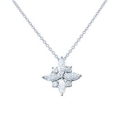 18KT White Gold Ladies Slider with Chain  -# 6738