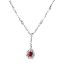14KT White Gold Ruby & Diamond Necklace  -# 6621