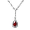 Image 2 : 14KT White Gold Ruby & Diamond Necklace  -# 6621