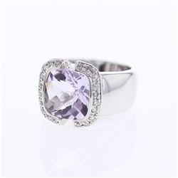 18KT White Gold Ladies Diamond and Gemstone Ring -# 9796