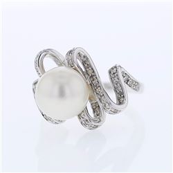 18KT White Gold Ladies Diamond Ring -# 9509