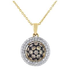 14KT Yellow Gold Diamond Pendant With Chain -# 6036