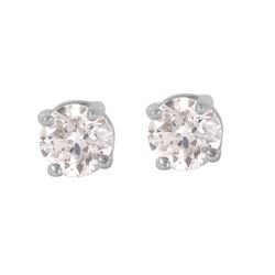 14KT White Gold Diamond Stud Earrings -# 464