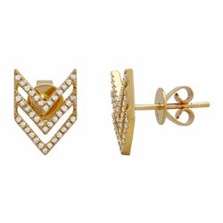 14KT Yellow Gold Diamond Earrings -# 8033-1