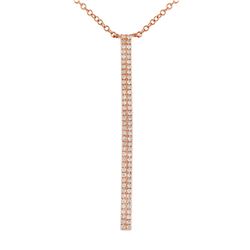 14KT Rose Gold Diamond Necklace -# 8055-1