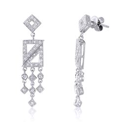 18KT White Gold Diamond Chandelier Earrings -# 6583-1