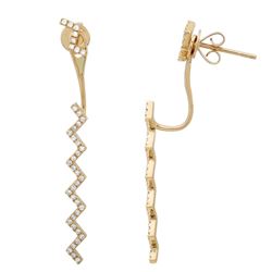14KT Yellow Gold Diamond Earrings -# 7742-1