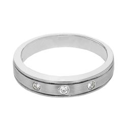 18KT White Gold Mens Diamond Wedding Band -# 8873