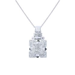 14KT White Gold Ladies Slider with Chain  -# 6799-1