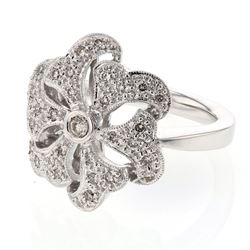 18KT White Gold Ladies Diamond Ring -# 9716