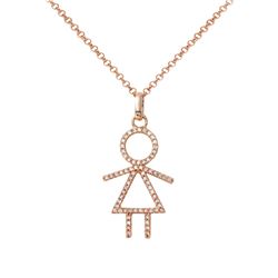 14KT Rose Gold Ladies Slider with Chain  -# 6810-1