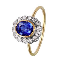 14KT Gold Sapphire &  Diamond Ring -# 1571