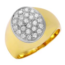 18KT Yellow Gold Diamond Pave Ring -# 182