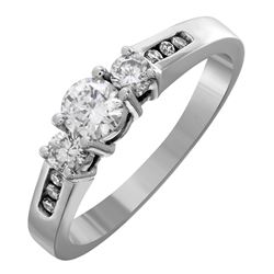 14KT White Gold Diamond Engagement Ring -# 1763