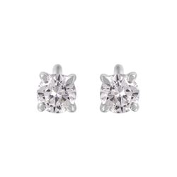 14KT White Gold Diamond Stud Earrings -# 1641