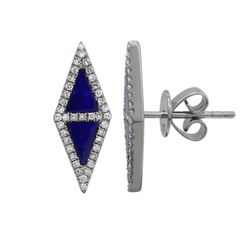 14KT White Gold Gemstone Earrings -# 7785-1