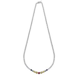 18KT White Gold Gemstone Necklace -# 6439-1