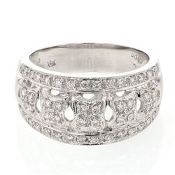 18KT White Gold Ladies Diamond Fashion Ring -# 9404