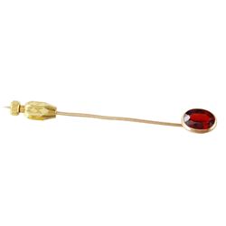 14KT Yellow Gold Garnet Antique Pin -# 940