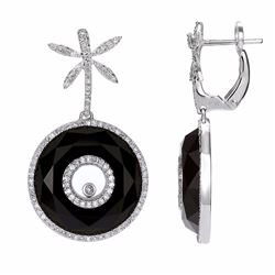 14KT White Gold Gemstone Earrings -# 6279
