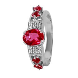 14KT White Gold Tourmaline and Diamond Ring -# 387