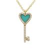 Image 1 : 14KT Yellow Gold Gemstone Pendant With Chain -# 7832
