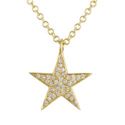 14KT Yellow Gold Diamond Pendant With Chain -# 7637-1