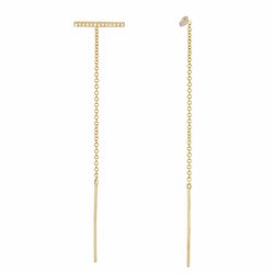 14KT Yellow Gold Diamond Earrings -# 7919