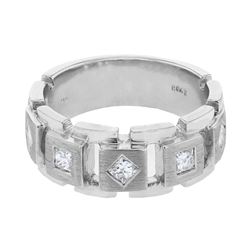 14KT White Gold Mens Diamond Ring -# 9863