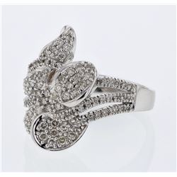 18KT White Gold Ladies Diamond Cocktail Ring -# 9472