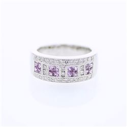 18KT White Gold Ladies Diamond and Gemstone Ring -# 9809